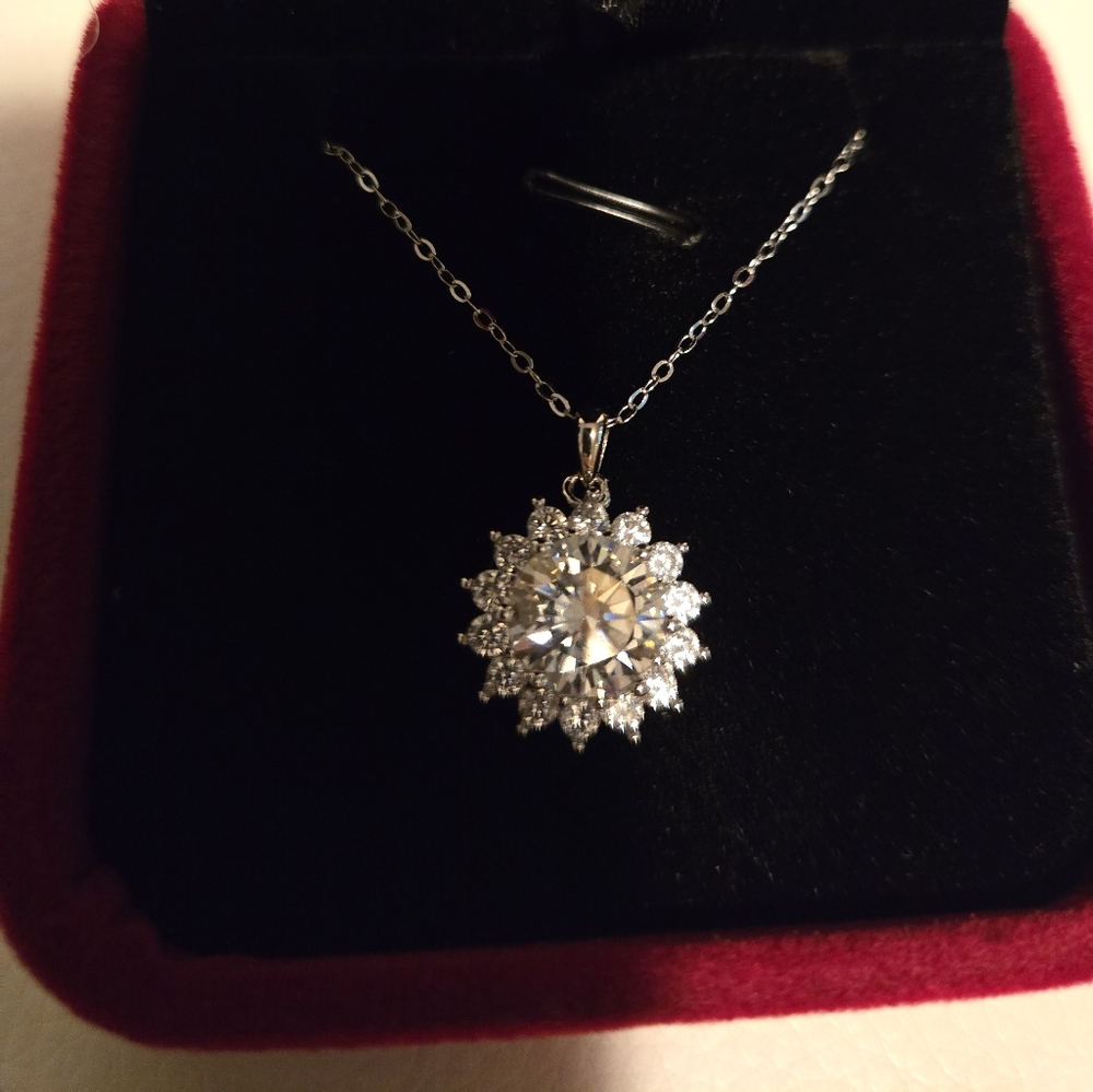 Moissanite Necklace NIB